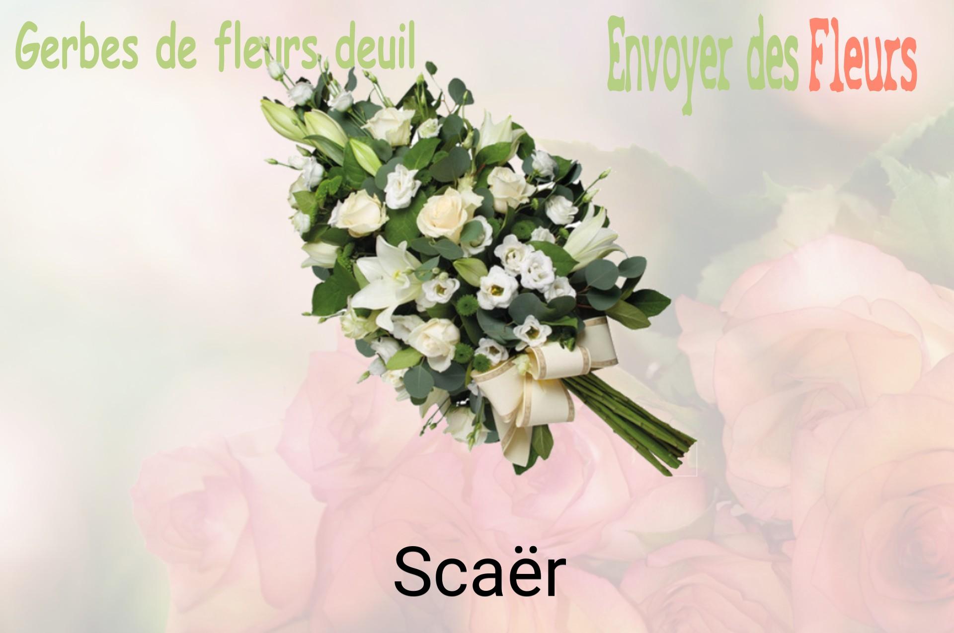 Gerbe de fleurs de deuil livrée à Scaër